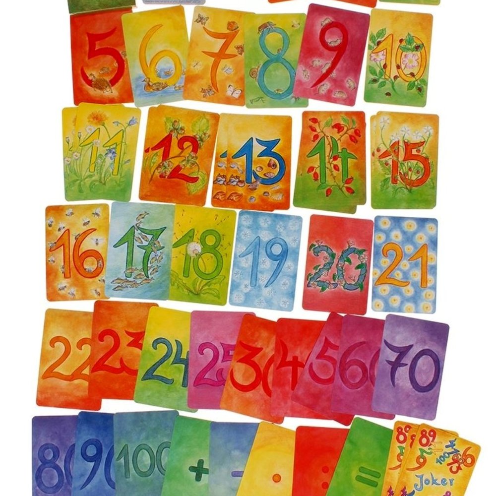 NWT Grimm's Wooden Toys Illustrated Waldorf Number Math Cards